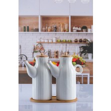 Özbience Şık 1000 ml Porselen Yağlık Seti - 3 Parça, Ev Dekorasyonu Için Mükemmel