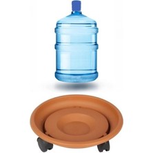 Marsilyan 29 cm Çap Tekerlekli Damacana ve Tüp Altlığı Kahve