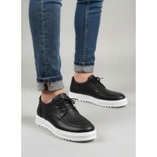 Zapatos JY-T12X Arts Bağcıklı Cilt Erkek Günlük Spor Klasik Ayakkabı Cbt - Siyah
