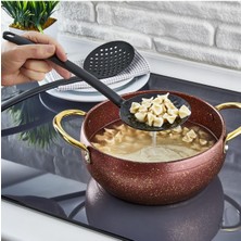 Özbience Yüksek Isıya Dayanıklı Yanmaz Teflon Kevgir ve Süzgeç Seti