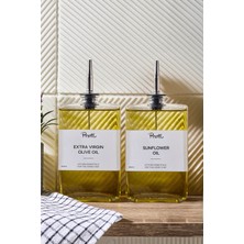 Özbience 2'li Gümüş Kare Yağlık ve Sirkelik Seti, 500 Ml, Şık ve Kullanışlı Tasarım