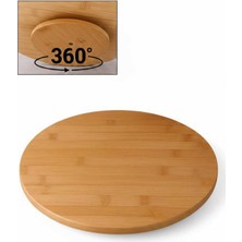Özbience Bambu Dönen Servis Sunum Tahtası, 360 Derece Dönebilir, Şık ve Kullanışlı