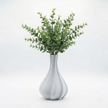Atatuğ Hediyelik Modern Spiral Tasarım Beyaz Mermer Dokulu Dekoratif Mini Vazo (18 Cm) - Iskandinav Tarzı 3D Saksı