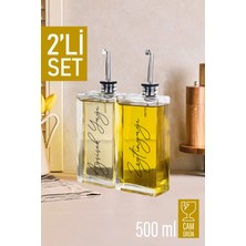 Özbience Paslanmaz Çiftli Cam Yağlık ve Sirkelik Seti, 500 Ml, Sızdırmaz Kapakli