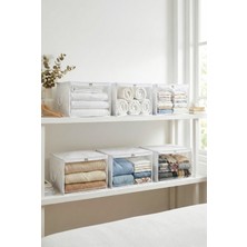 Rek Home 6 Adet Pencereli Küçük Boy Baza Altı, Valiz Düzenleyici Çeyizlik Bohça Hurcu / 30X22X18