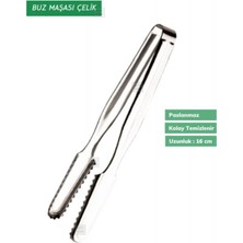 Özbience Paslanmaz Çelik Buz Maşası, 16 Cm, Şık ve Dayanıklı Ürün