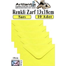 Artlantis Sarı Zarf 13X18 cm 10 Adet Sarı Mektup Zarfı Davetiye Zarfı Kartpostal Çekiliş Hediye Zarfı
