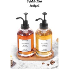 Özbience 2'li Kristal Cam Yağlık ve Kahve Dispenser Seti, 500 Ml, 9 Etiketli