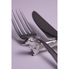 Özbience Gümüş Kaplama 6'lı Figürlü Bıçak Dayama Seti, Şık ve Kullanışlı Tasarım