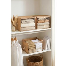 Rek Home 3 Adet Pencereli Küçük Boy Baza Altı, Valiz Düzenleyici Çeyizlik Bohça Hurcu / 30X22X18