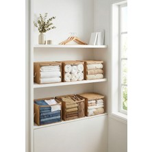 Rek Home 6 Adet Pencereli Küçük Boy Baza Altı, Valiz Düzenleyici Çeyizlik Bohça Hurcu / 30X22X18