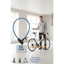 Marsilyan Çelik Örgü Kablo Kilit 5mm 50 cm Bisiklet Kilidi Motosiklet Kilidi Eşya Garaj Kilidi