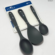 Özbience 3’lü Silikon Mutfak Seti, Derin Kaşık, Pilav Kaşığı ve Mini Derin Kaşık