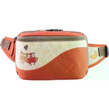 Pisikopat Unisex Baykuş Desenli Sanatsal Canvas Bel & Göğüs Çantası - Ay Figürlü Özel Tasarım