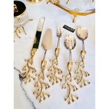 Özbience Çiçek Kabartmalı 5 Parça Şık Servis Seti, Zarif ve Kullanışlı Tasarım