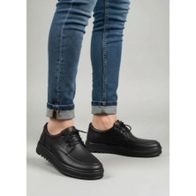 Zapatos JY-T12X Arts Bağcıklı Cilt Erkek Günlük Spor Klasik Ayakkabı Cst - Siyah