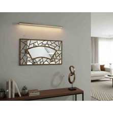 Lazerus Cnc Markalama Modern Geometrik Aynalı Duvar Dekoru - Lazer Kesim Ahşap Çerçeveli Ayna