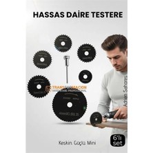 Marsilyan 6'lı Karbür Çelik Mini Daire Testere Seti - HSS Döner Kesici Bıçak ve Mandren Takımı