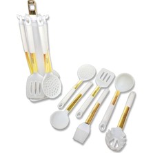 Özbience Şık Beyaz 7 Parça Silikon Kepçe Seti, Mutfakta Pratiklik ve Konfor