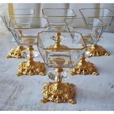 Özbience Şık 6 Parça Ayaklı Cam Sunumluk Seti, Dondurma ve Çerezlikler Için