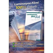 Anı Ofis Kırtasiye Laminasyon Filmi 100’LÜ Paket A4 - Kalın ve Dayanıklı 125 Mic