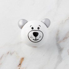 SHC4200 1 Adet Kulağı Gri Ayı Figürlü Ahşap Boncuk