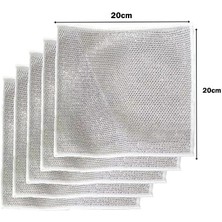 Go İthalat 5 Adet Çok Fonksiyonlu Çizmeyen Tel Bulaşık Bezi Bulaşık Havlusu Bulaşık Temizlik Ovma Bezi (5473)