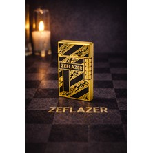 Zeflazer Hediyelik Kişiye Isme Özel Lüks Siyah Altın Kaplama Metal Çakmak