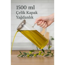 Özbience Vakumlu Çelik Kapaklı Borosilikat Cam Yağlık ve Sirkelik, Şık Hediye Seçeneği