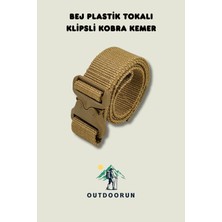 Outdoorun Bej Plastik Tokalı Klipsli Kobra Kemer
