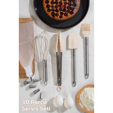 Özbience 10 Parça Pasta ve Tatlı Servis Seti, Beyaz, Şık ve Kullanışlı
