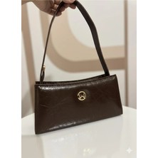 Lümen Bujiteri Kadın Kahverengi Omuz Çantası Suni Deri Minimal Tasarım Çanta