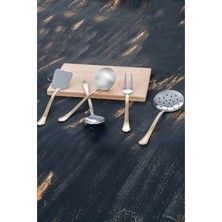 Özbience Şık ve Dayanıklı 5'li Gold Kepçe Seti, Mutfağınıza Zarafet Katın