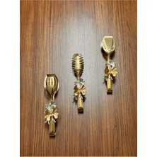 Özbience Lüks 3'lü Kelebekli Mutfak ve Sunum Servis Dekoratif Maşa Seti