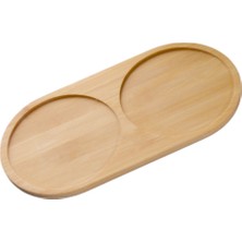 Özbience Doğal Ahşap Bambu Yağdanlık Standı, 2 Bölmeli, 24X12 cm