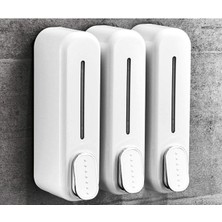 Dln Shop 3 Adet Beyaz Renk 350 ml Kapasiteli Manuel Sıvı Sabunluk Basmalı Duvara Monte D-34