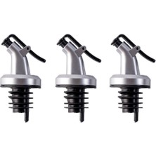 Özbience Gümüş Renk Yağdanlık 3'lü Set, Sızdırmaz Kapak, Dayanıklı ve Şık Tasarım