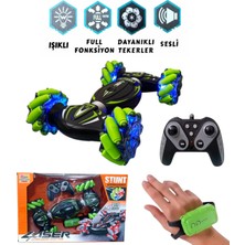Brother Toys Uzaktan Kumandalı El Sensörlü Şarjlı Akrobat Araba Yeşil Renk Bilek Kontrollü Oyuncak 28 Cm.