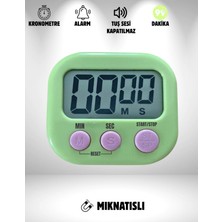 Özbience Dijital Yeşil Renkli Mıknatıslı Ayaklı Mutfak Zamanlayıcı 99 Dakika