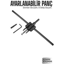 Marsilyan Profesyonel Ayarlı Daire Kesici Panç Seti (30-300MM) - Tungsten Çelik Uçlu Hassas Delme Seti