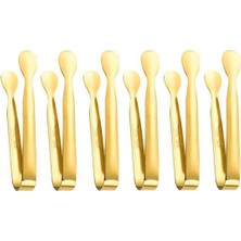 Özbience 304 Çelik Mini Gold 6'lı Buz ve Şeker Maşası 11 cm Set