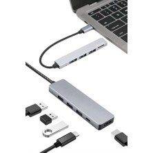 Değirmen Grup Macbook Pro/air Uyumlu USB Type-C 8 In 1 Hub Dönüştürücü Çevirici Çoklayıcı USB Hdmı Micro Sd 8 Girişli - Lisinya