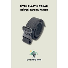 Outdoorun Siyah Plastik Tokalı Klipsli Kobra Kemer