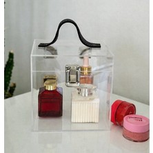 Trend Pleksi Kilitli Makyaj & Takı Kutusu (Şeffaf 15CM x 15CM x 15CM)