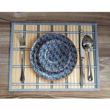 Özbience Mavi Dikdörtgen Hasır Servis Tepsisi 30X40 Cm, Şık ve Dayanıklı Tasarım