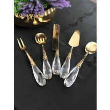 Özbience Paslanmaz Gold Kristal 5'li Üstün Kalite Servis Seti