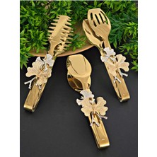 Özbience Şık 3’lü Metal Maşa Takımı, Sofra ve Mutfak Için Zarif Çözüm