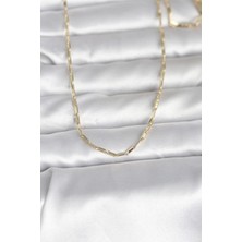 Değirmen Grup cm 14K Gold Renk Ince Ataç Zincir Model 60 cm Kadın Kolye - Lisinya