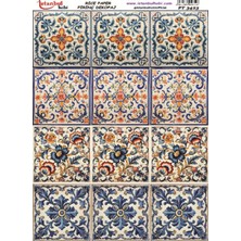 Pirinç Dekopaj Kağıdı 30X42CM PT-3423 Etnik Karo
