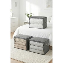 Rek Home 3 Adet Pencereli Büyük Boy Yastık Yorgan Kazak Hurcu / 60X40X40